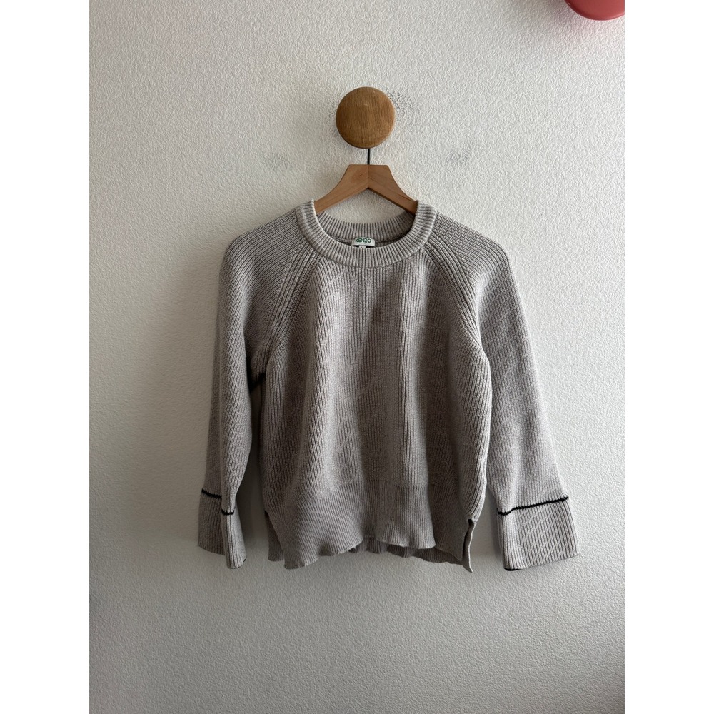Kenzo Paris Womens Ribbed Knit Raglan Sweater Size Medium *Stain*